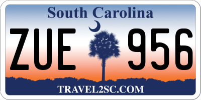 SC license plate ZUE956