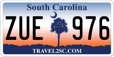 SC license plate ZUE976