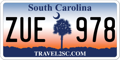 SC license plate ZUE978