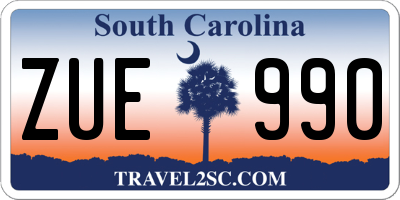 SC license plate ZUE990