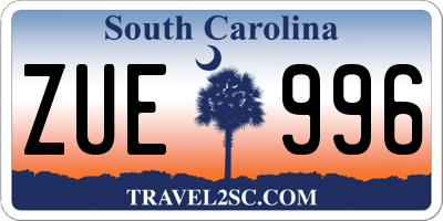 SC license plate ZUE996