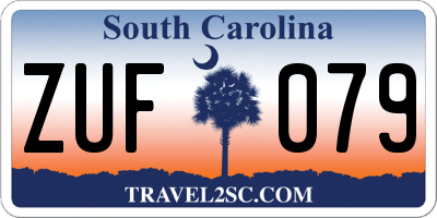 SC license plate ZUF079