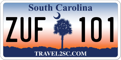 SC license plate ZUF101