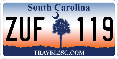 SC license plate ZUF119