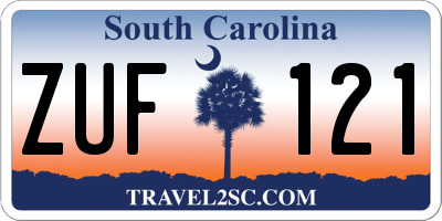 SC license plate ZUF121