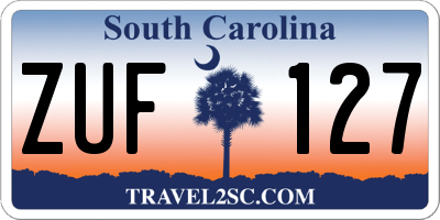 SC license plate ZUF127