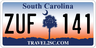 SC license plate ZUF141