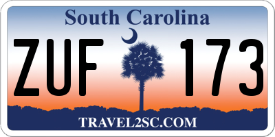 SC license plate ZUF173