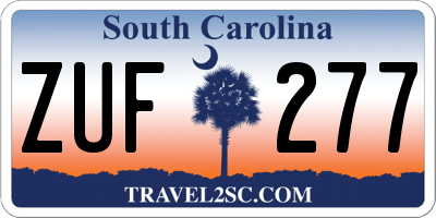 SC license plate ZUF277