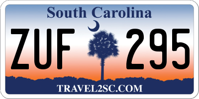 SC license plate ZUF295