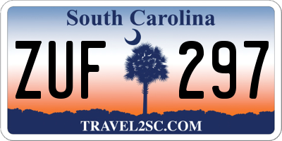 SC license plate ZUF297