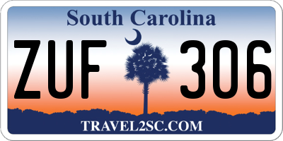 SC license plate ZUF306