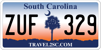 SC license plate ZUF329