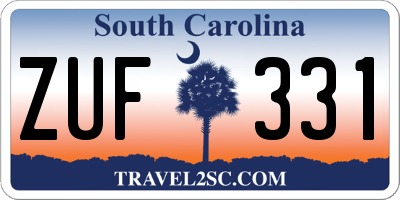 SC license plate ZUF331