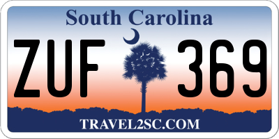 SC license plate ZUF369