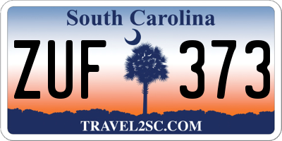 SC license plate ZUF373