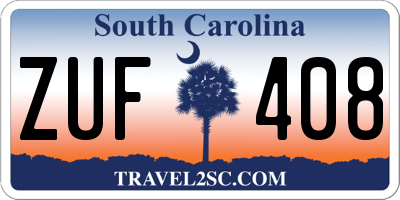 SC license plate ZUF408