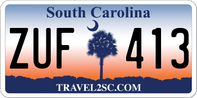 SC license plate ZUF413