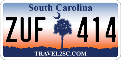 SC license plate ZUF414