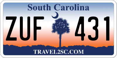 SC license plate ZUF431
