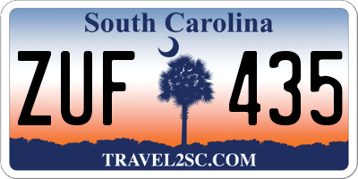 SC license plate ZUF435
