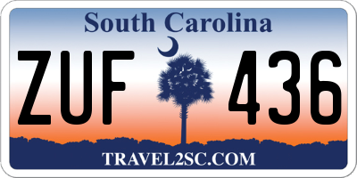 SC license plate ZUF436