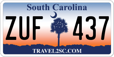 SC license plate ZUF437