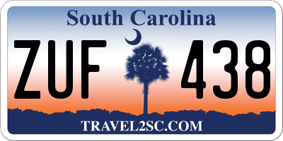 SC license plate ZUF438