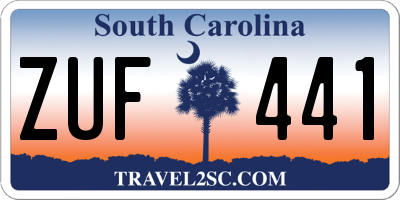 SC license plate ZUF441