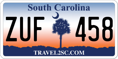 SC license plate ZUF458