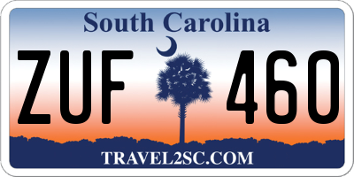 SC license plate ZUF460