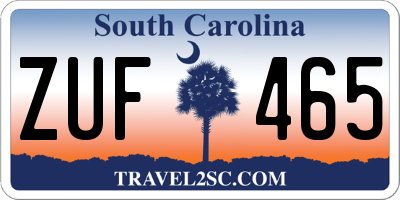 SC license plate ZUF465