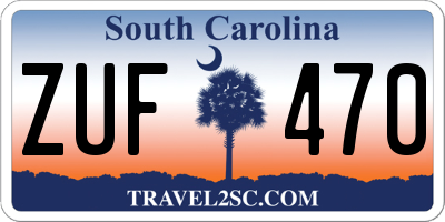 SC license plate ZUF470