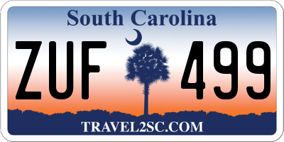 SC license plate ZUF499