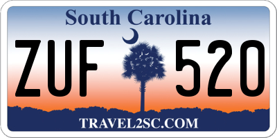 SC license plate ZUF520