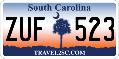 SC license plate ZUF523
