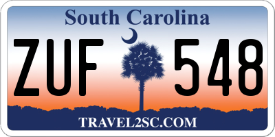 SC license plate ZUF548