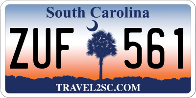 SC license plate ZUF561