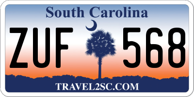 SC license plate ZUF568