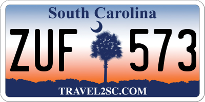SC license plate ZUF573