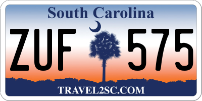 SC license plate ZUF575