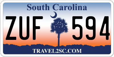 SC license plate ZUF594
