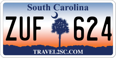 SC license plate ZUF624