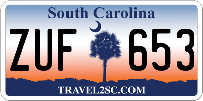 SC license plate ZUF653