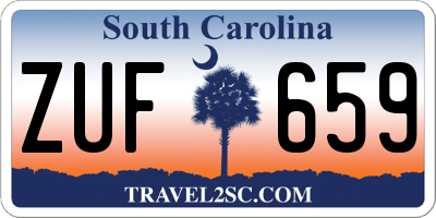 SC license plate ZUF659
