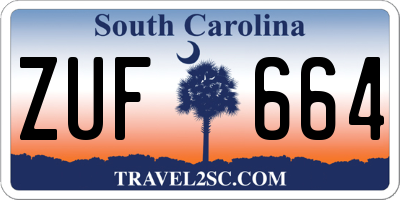 SC license plate ZUF664
