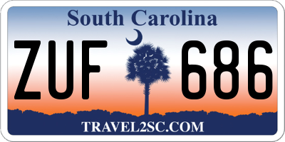 SC license plate ZUF686
