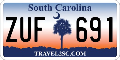 SC license plate ZUF691