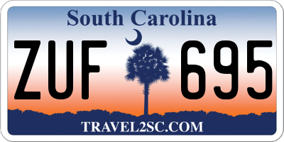 SC license plate ZUF695
