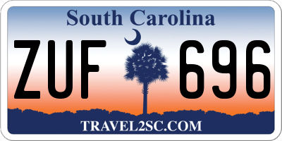 SC license plate ZUF696